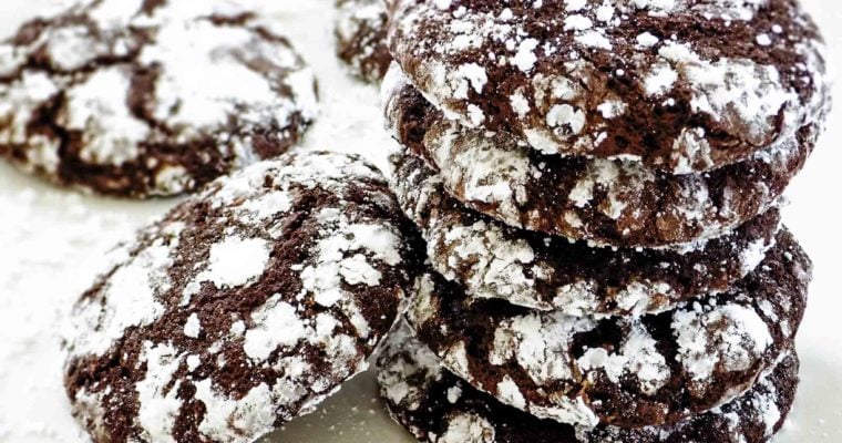Soft and Chewy Chocolate Crinkle Cookies