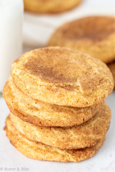 A stack of cinnamon sugar cookies