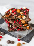 Stack of chocolate bark pieces