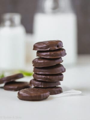Pretty stack of chocolate thin mints