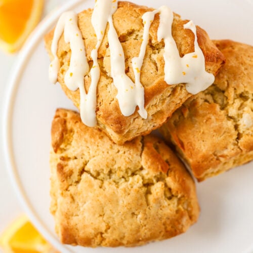 Plate of freshly baked orange scones