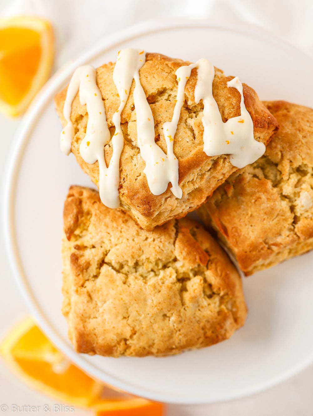 Plate of freshly baked orange scones