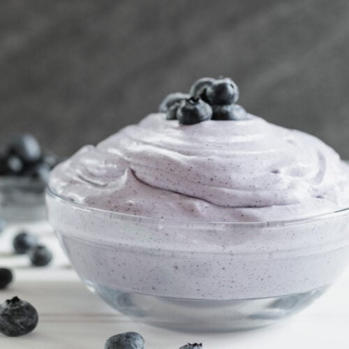 Blueberry coconut cream in a bowl
