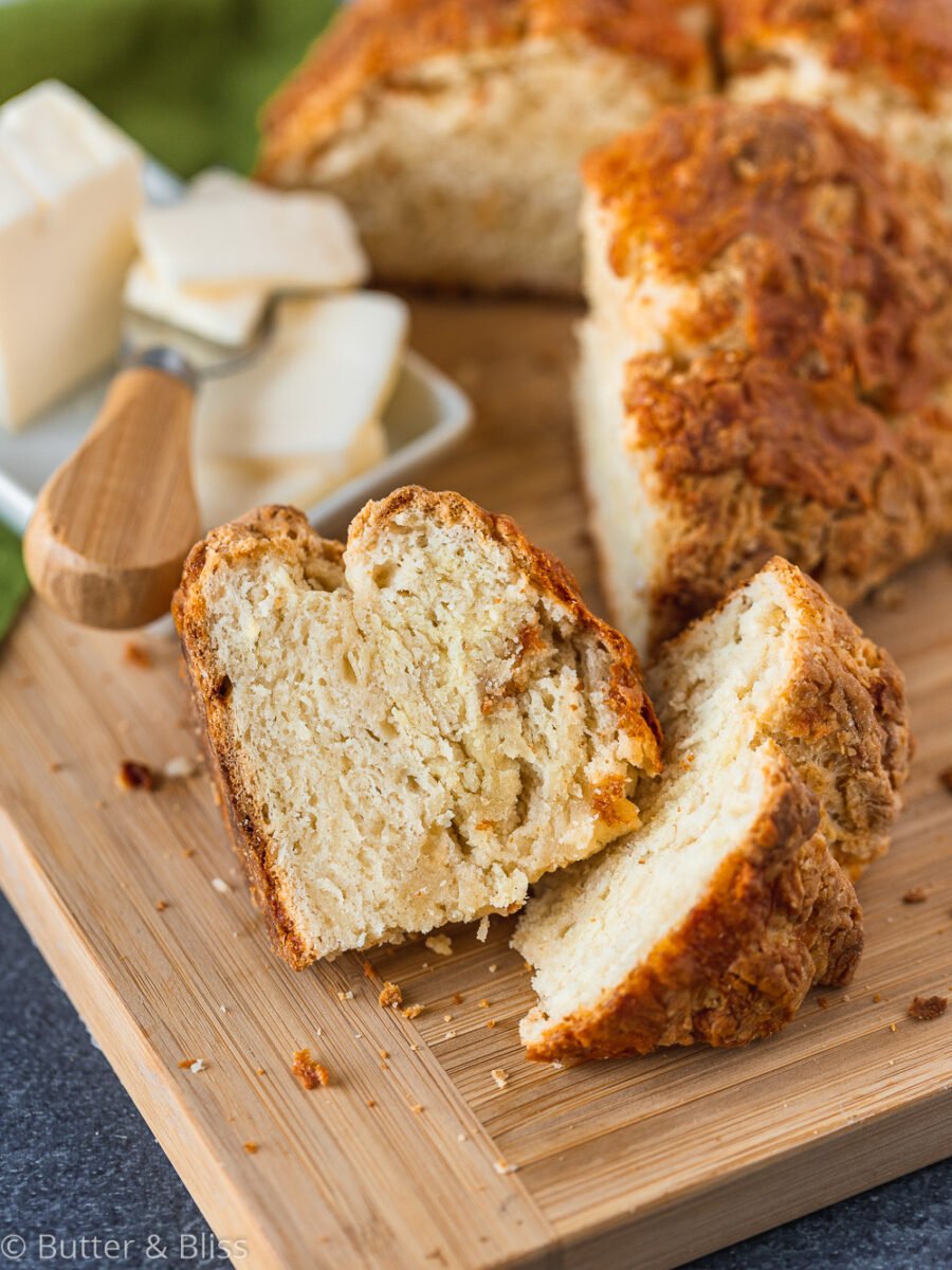 Easy Irish Soda Bread With Cheddar Butter And Bliss