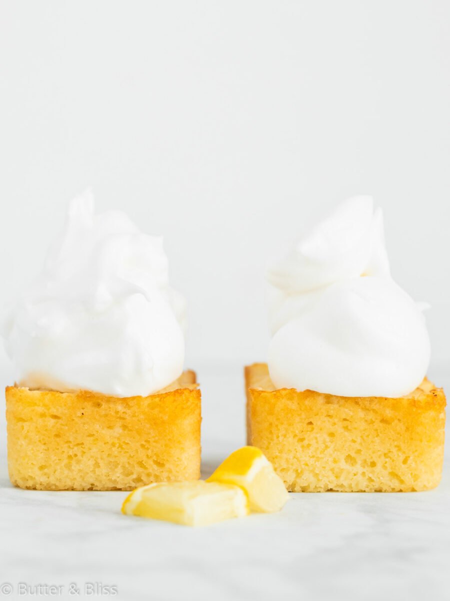 Two frosted lemon cakes