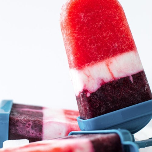 Berry popsicles on a platter