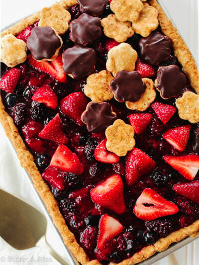 Small berry and chocolate slab pie