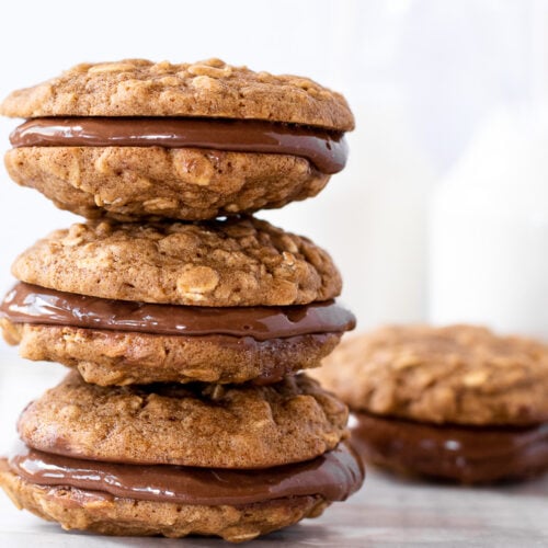 Stacked nutella sandwich cookies