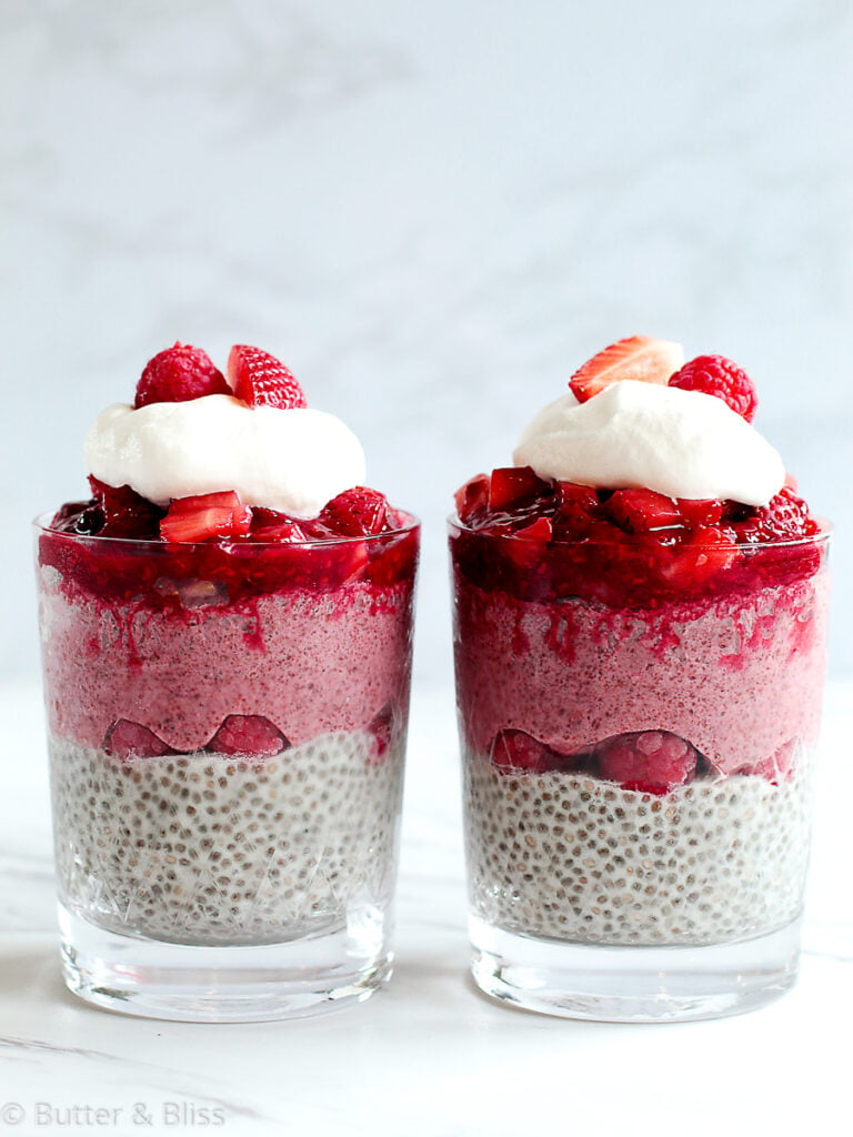 Strawberry chia pudding parfaits