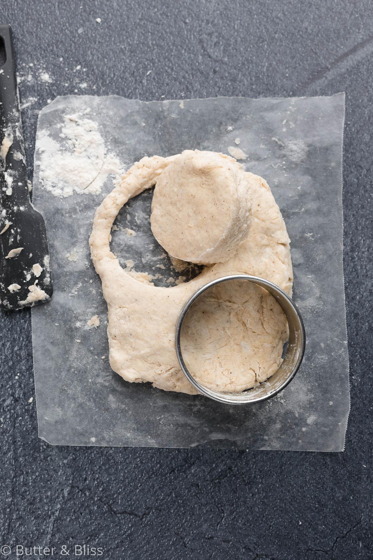 Dough with biscuit cutters