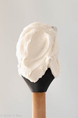 Vanilla frosting on a spatula