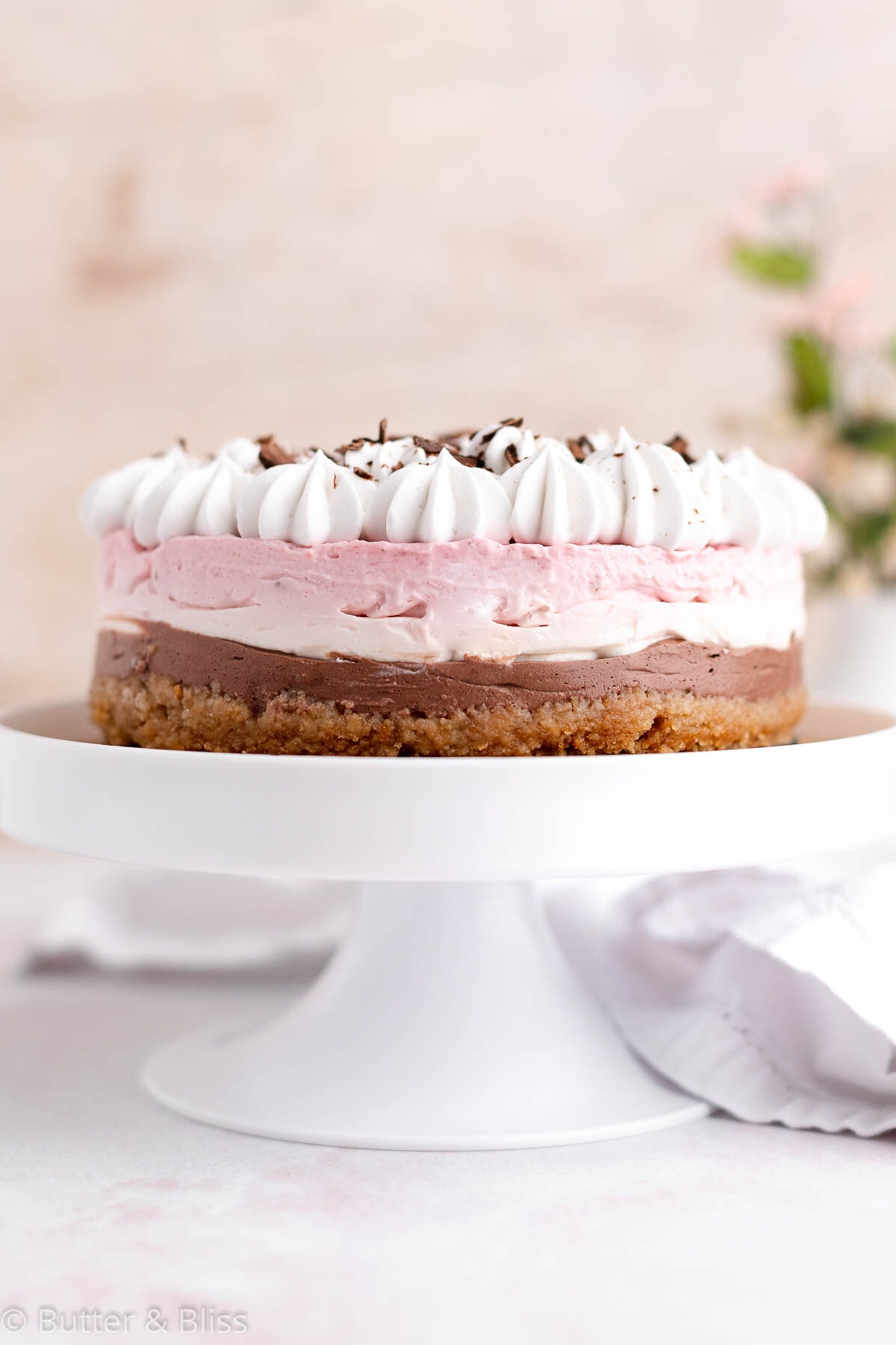 Neapolitan mini cheesecake on a platter