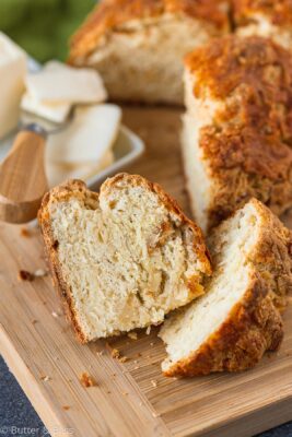 Slices of irish soda bread on a cutting board