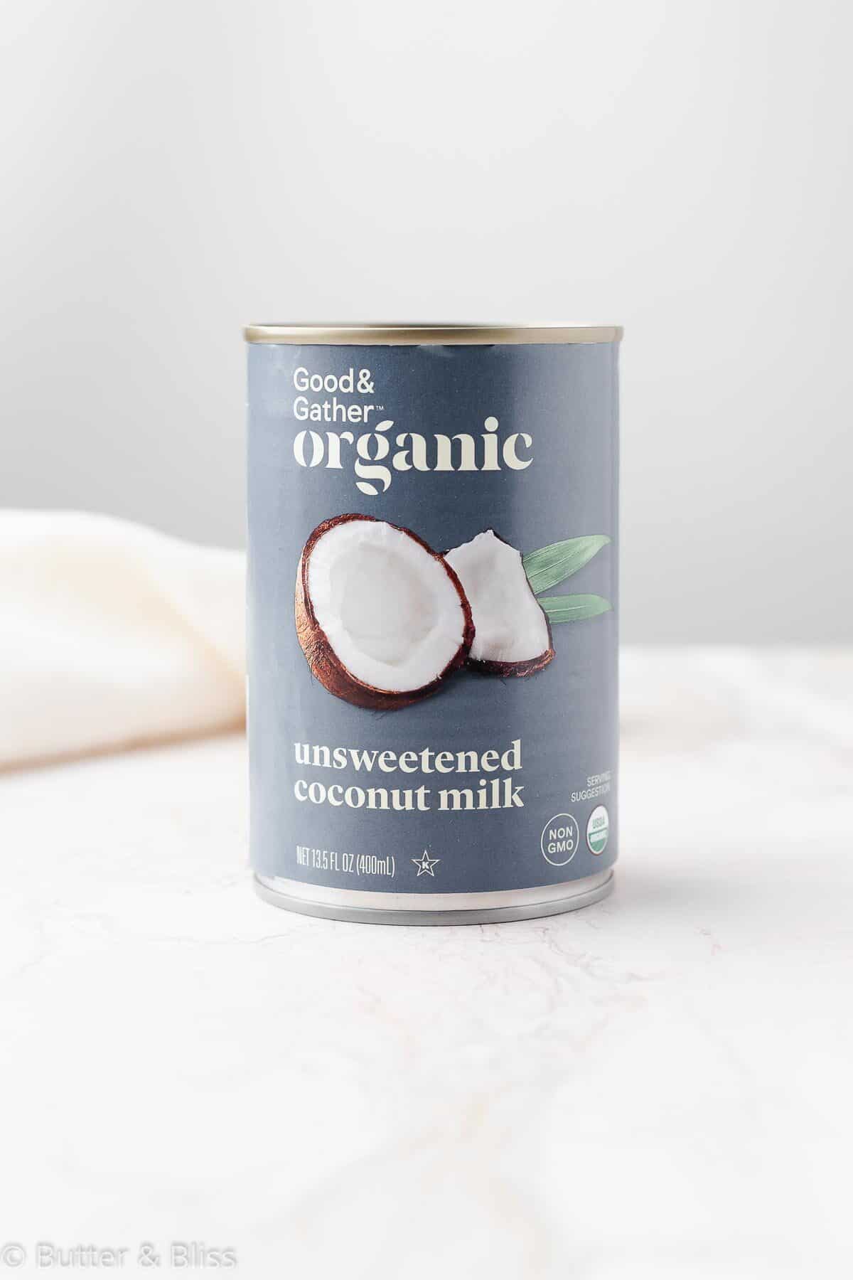 Can of unsweetened coconut milk