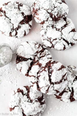 Chocolate crinkles on a platter