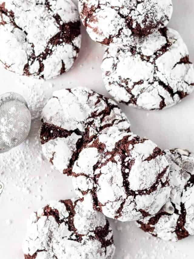 Chocolate crinkles on a platter