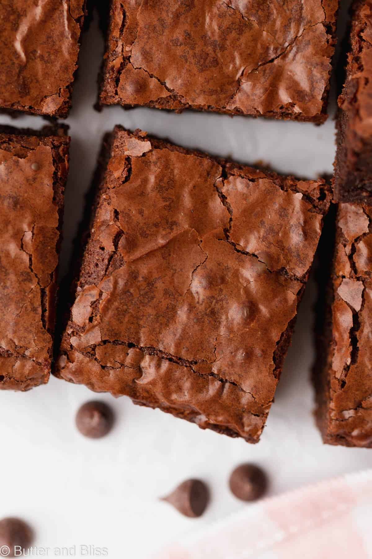 Close up of a brownie bar on a table