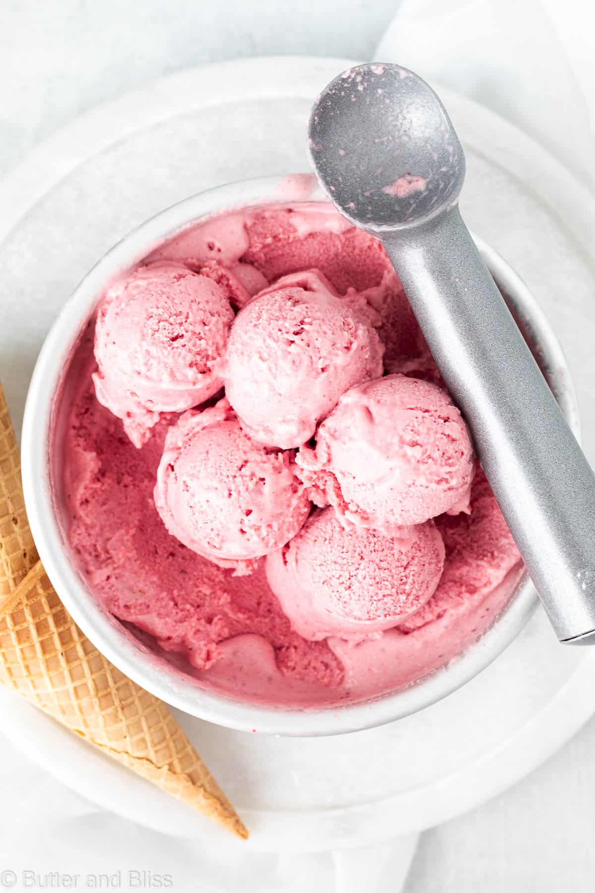 DairyFree Strawberry Ice Cream Butter and Bliss