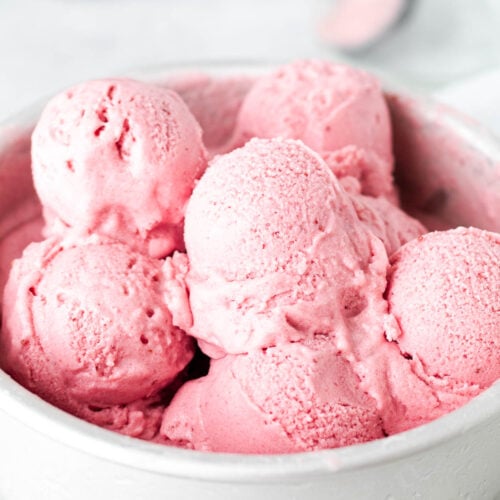 strawberry ice cream scoops