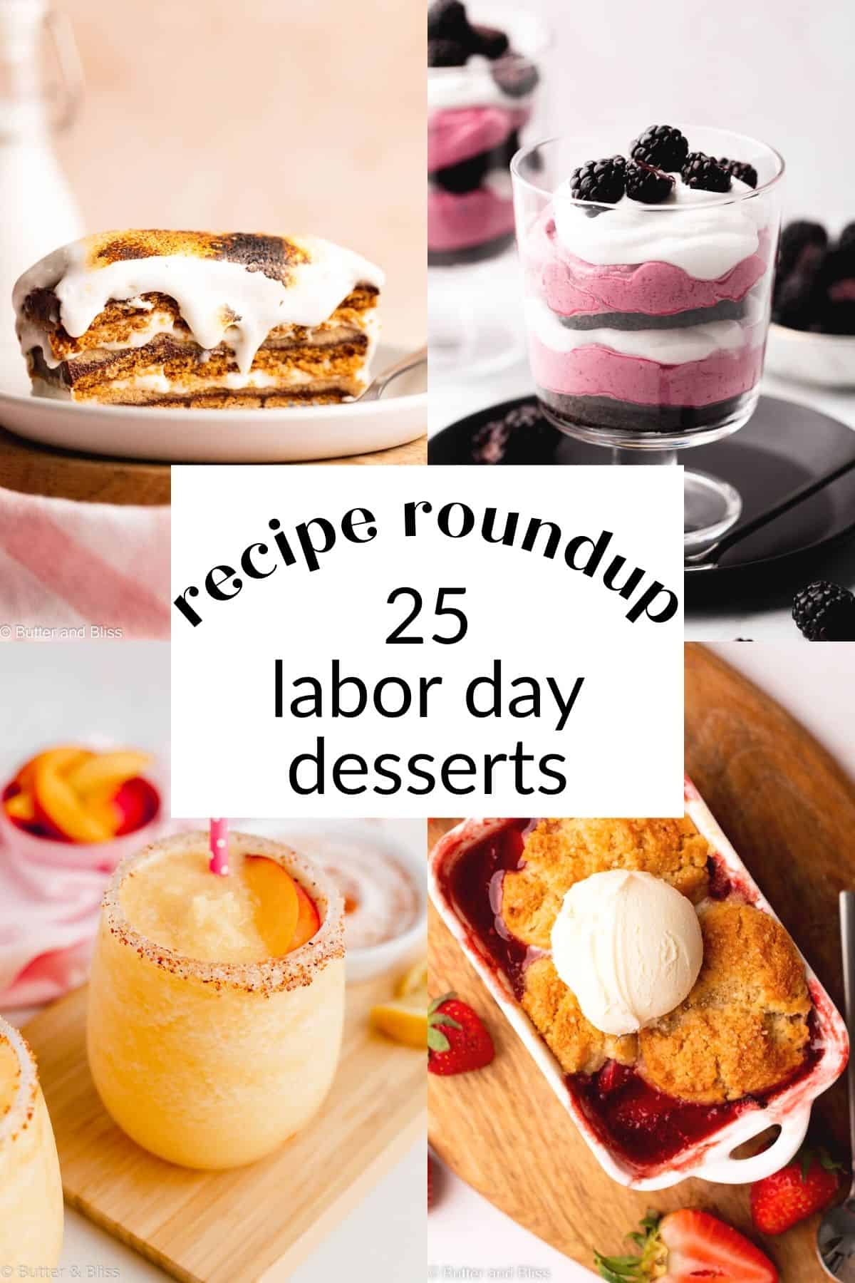 Collage of small batch labor day desserts.