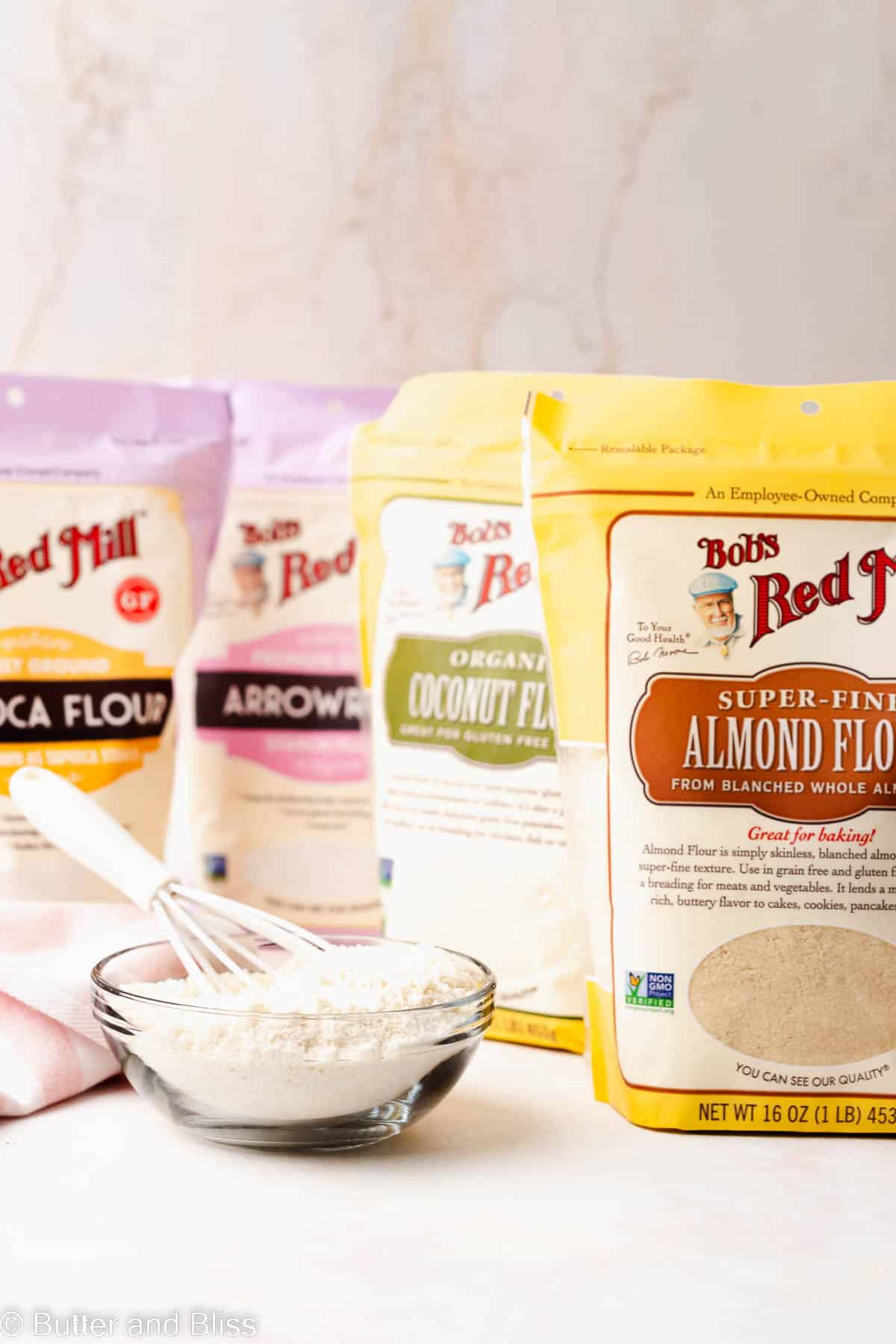Gluten free flour mix in bags for buttery soft easter cookies.