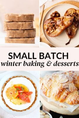 A collage of delicious winter desserts and baking treats.