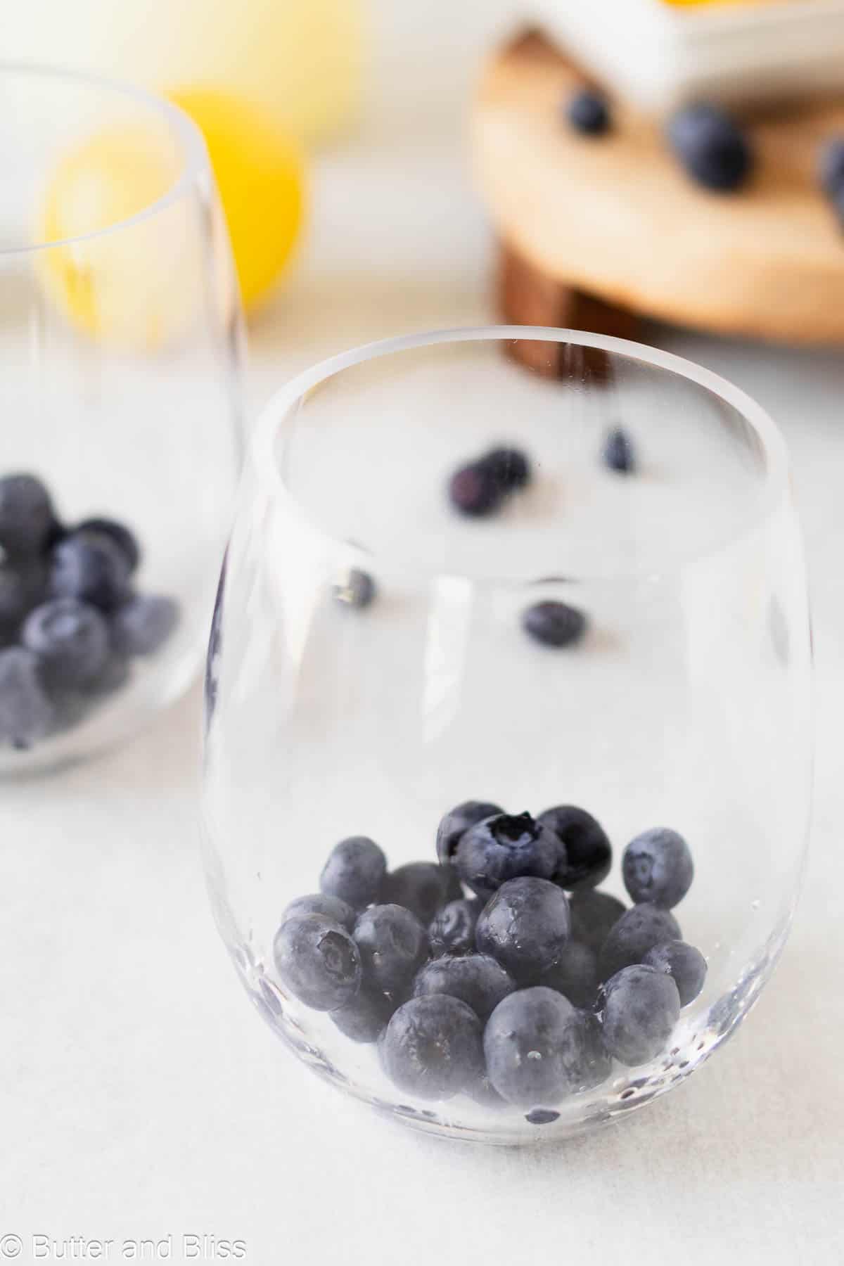 Fresh summer berries in a serving glass.