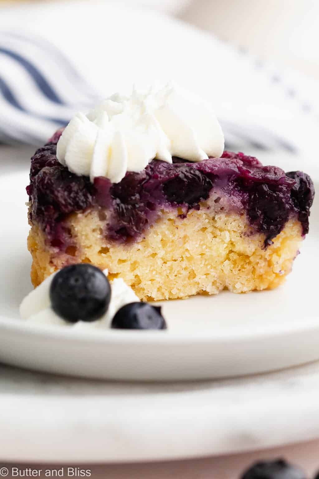 Mini Blueberry Lemon Upside Down Cake - Butter and Bliss