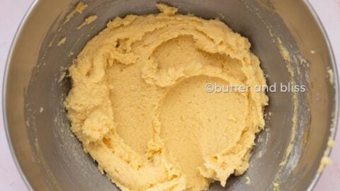 Almond filling for croissants in a mixing bowl.