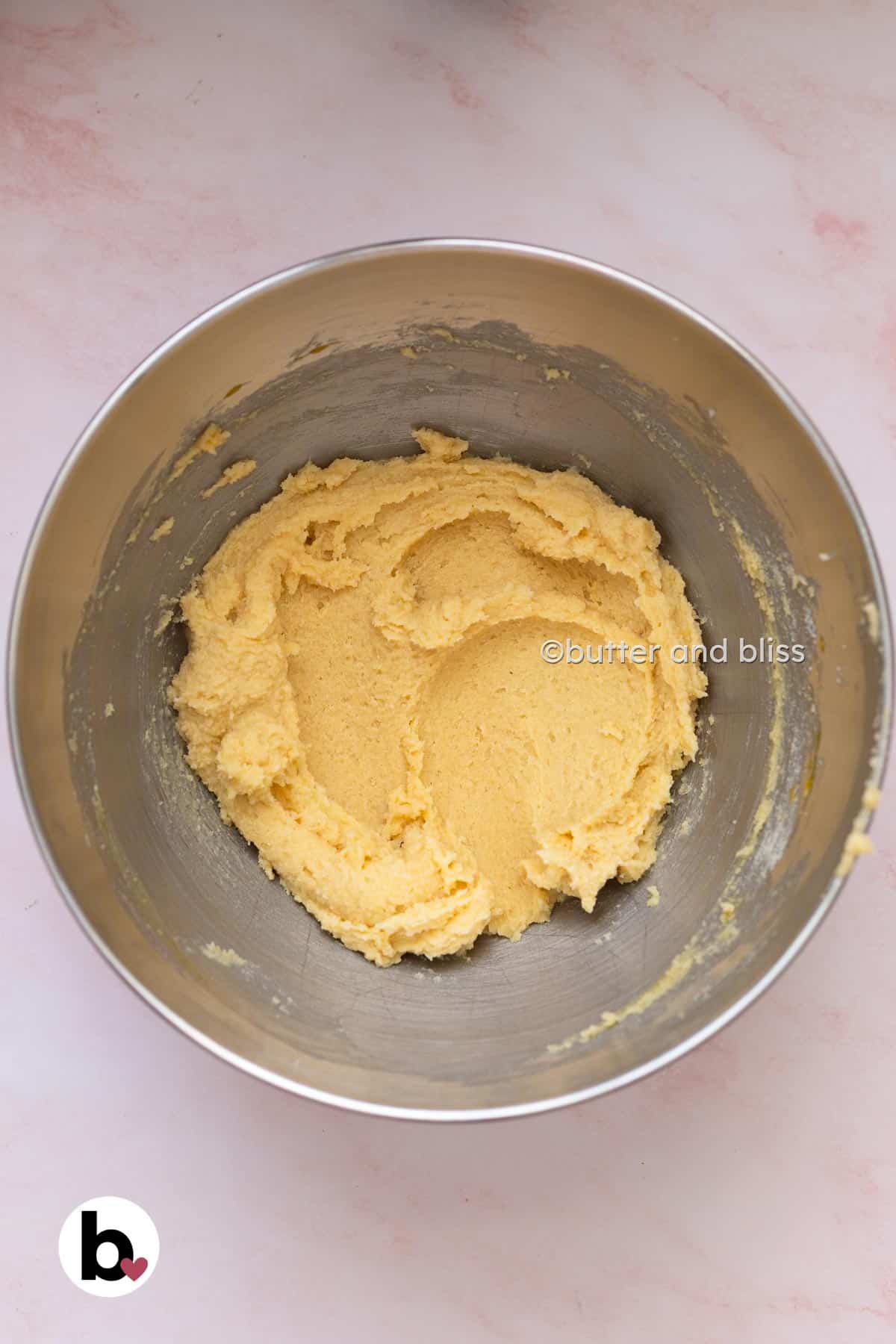 Almond filling for croissants in a mixing bowl.