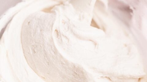 Finished process of making frosting without butter.