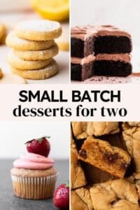Classic small batch desserts including cookies, cakes, and bars.